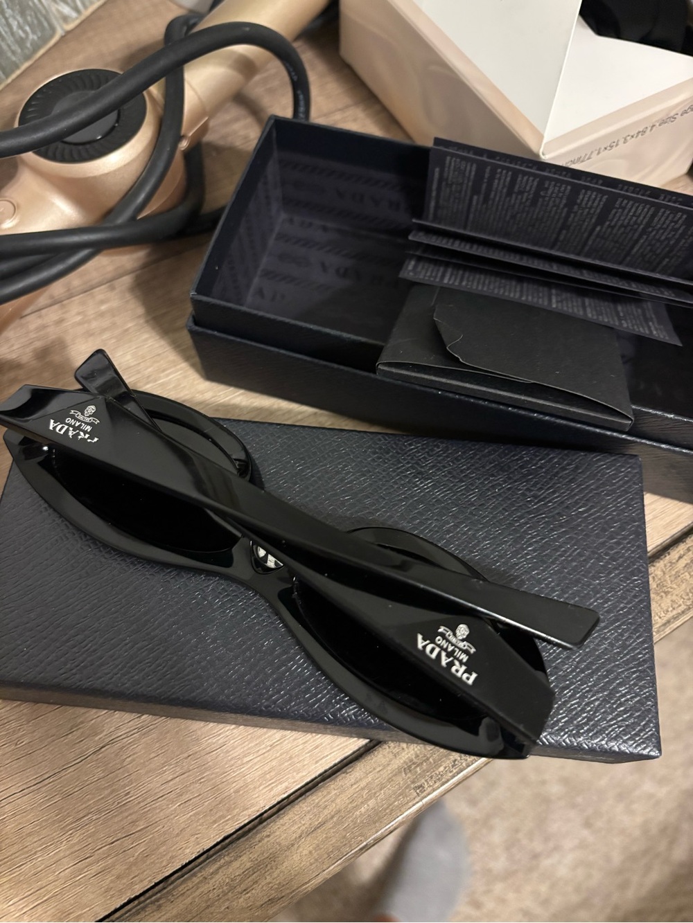 Prada Black Gloss Cat-Eye Sunglasses - Picture 6 of 7